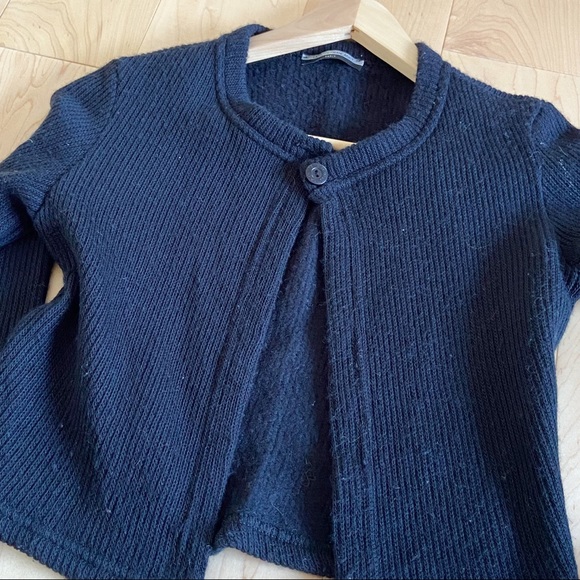 La Petite Francaise Knit Cropped Cardigan Black S - Picture 5 of 11
